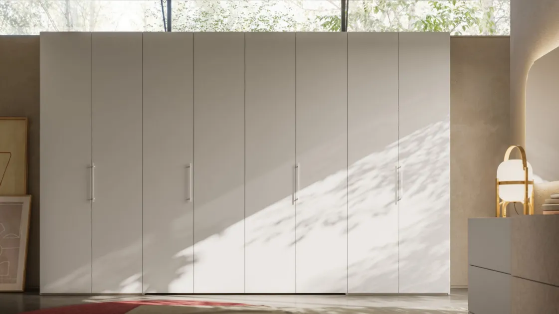 Wardrobe with smooth hinged door + M 14 + Alea 37 cabin by Orme