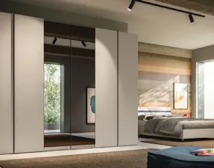 Wardrobe with swing door Manlò + Mirror 28 by Orme