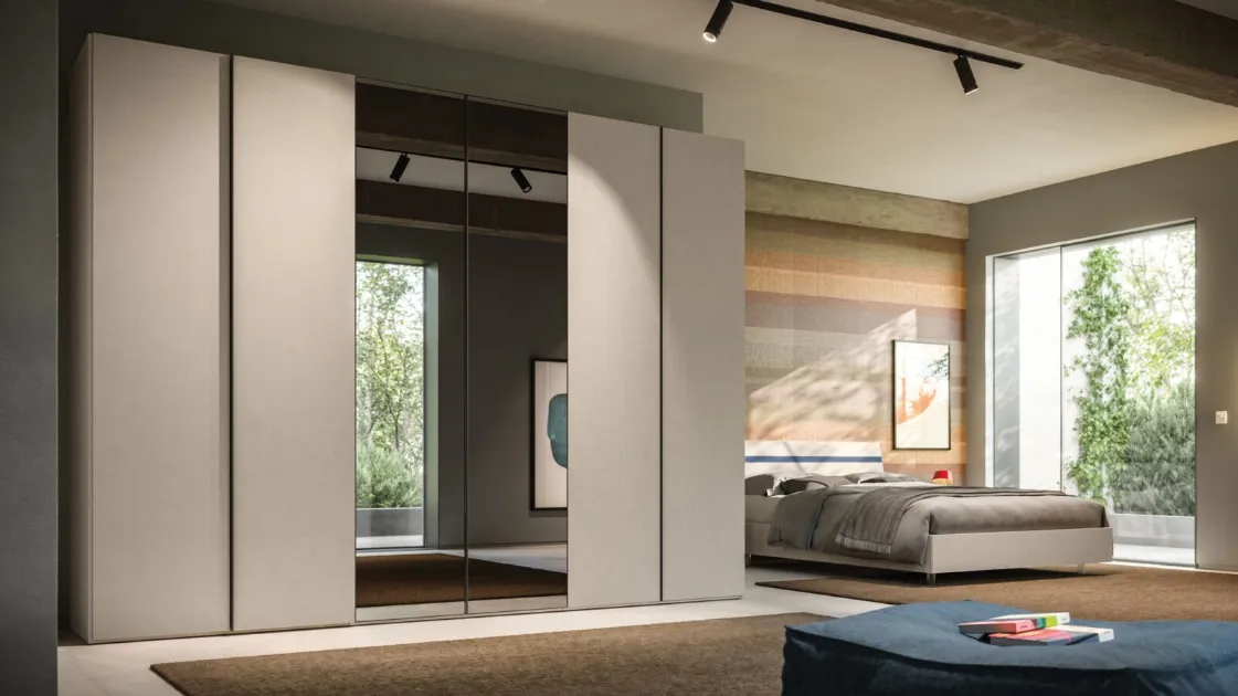 Wardrobe with swing door Manlò + Mirror 28 by Orme