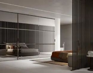 Wardrobe with sliding doors Reflex Bronze Mirror by Veneran