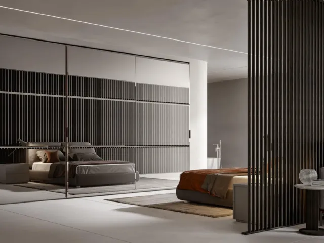 Wardrobe with sliding doors Reflex Bronze Mirror by Veneran