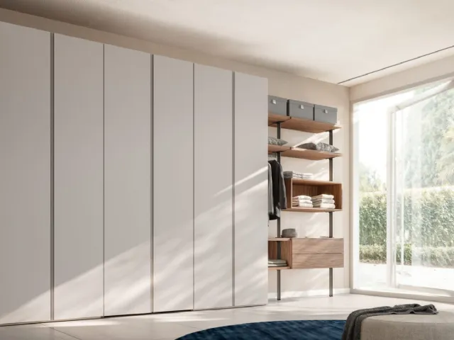 Tratto swing door wardrobe + Pole 30 walk-in closet by Orme