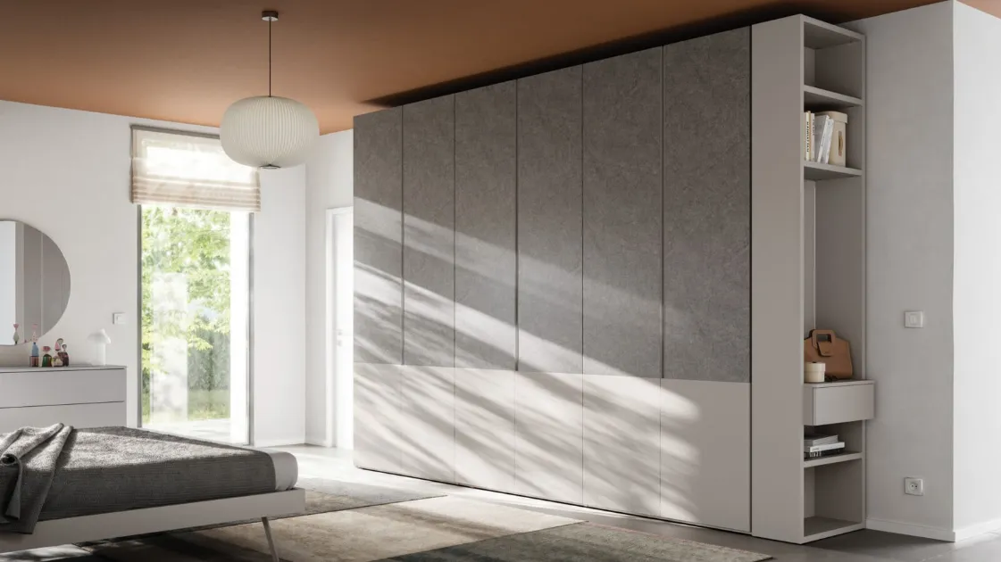 Wardrobe with swing doors Tratto Up 32 by Orme.