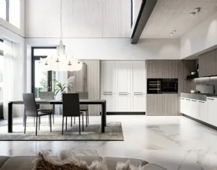 Classic Asolo 02 corner kitchen in lacquered and laminated finish by Arredo3.