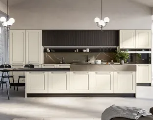 Classic white ash kitchen with Asolo island by Arredo3