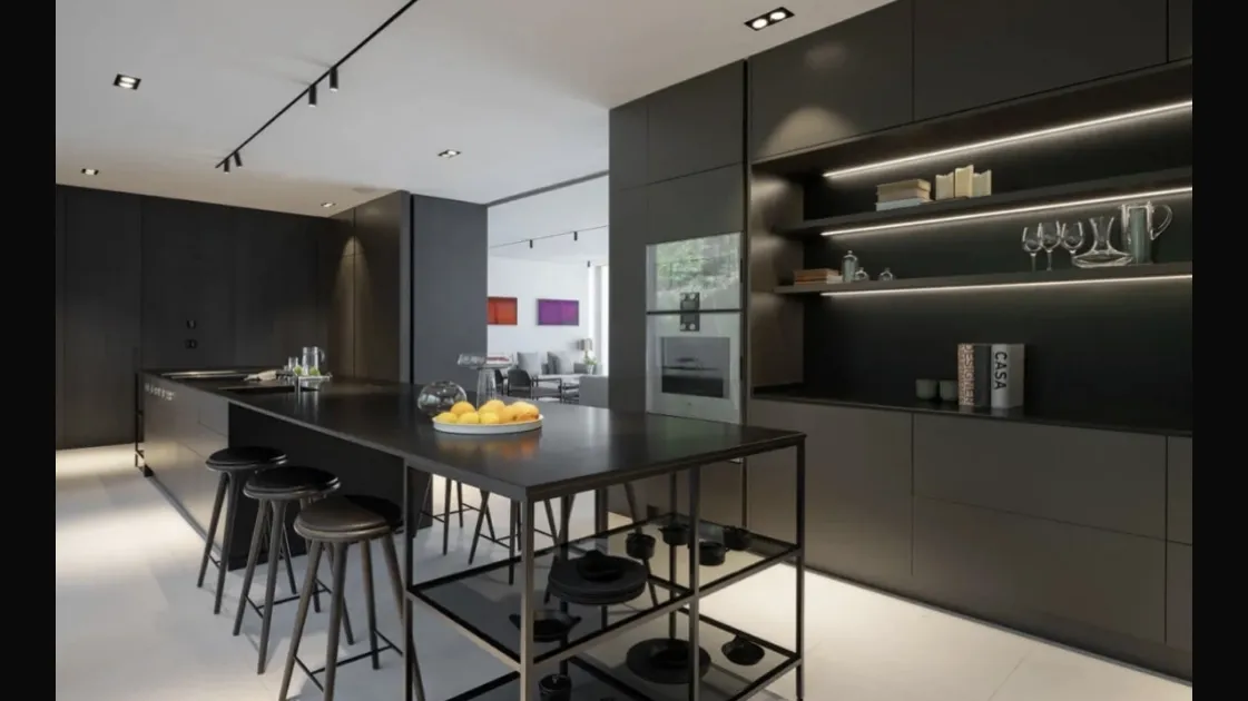 Design Kitchen with All-Around Island D12-D23 02 by Doimo Cucine