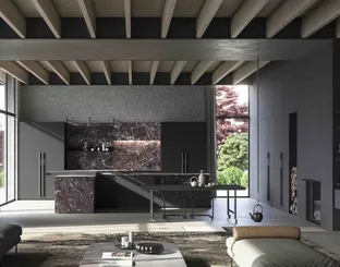 Irori 01 Design Kitchen in lacquered finish and Zampieri Cucine Gres