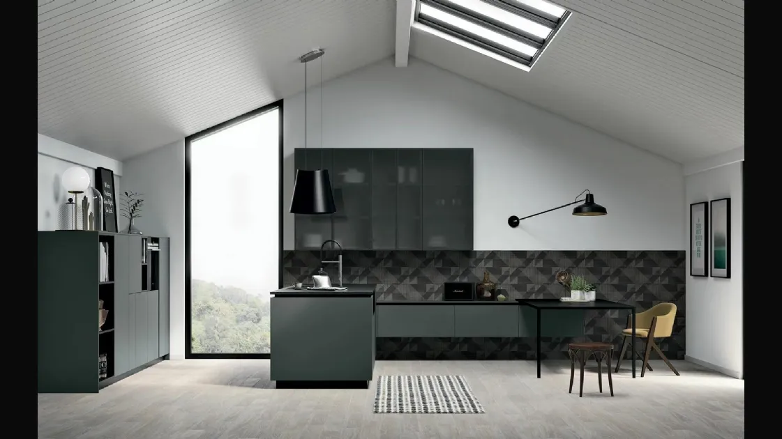 Modern Kitchen with All-Around Peninsula D20 01 by Doimo Cucine