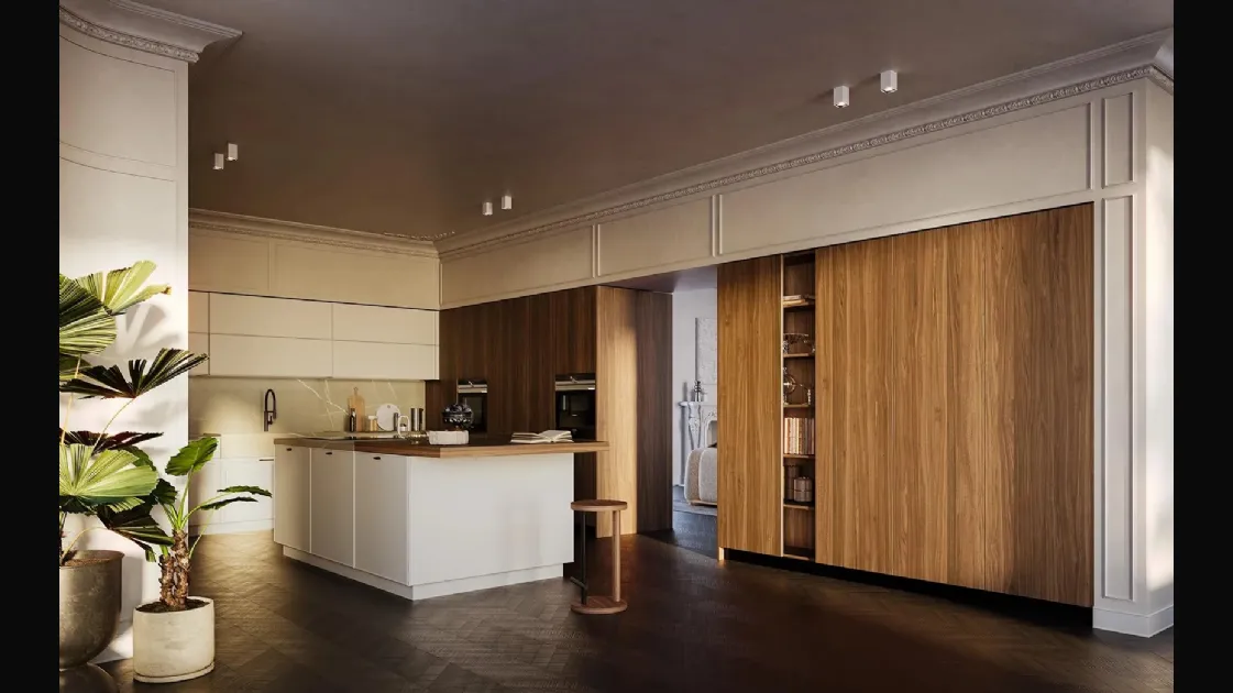 Modern Kitchen with All-Around Island D23 02 by Doimo Cucine