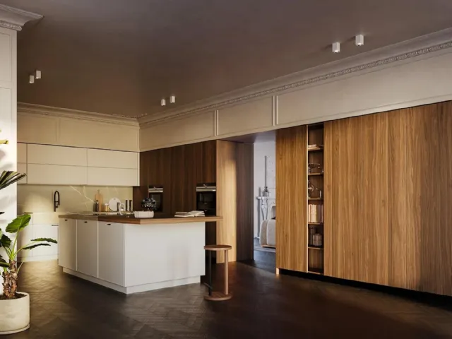 Modern Kitchen with All-Around Island D23 02 by Doimo Cucine