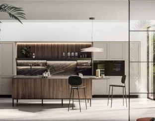 Modern kitchen with Alma 03 island in pet and laminate by Arredo3