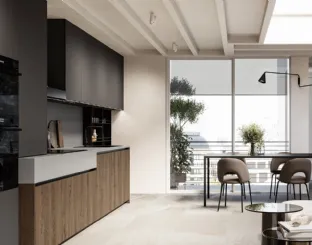 Modern Linear Asia 02 Kitchen in Oak and Lacquered by Arredo3
