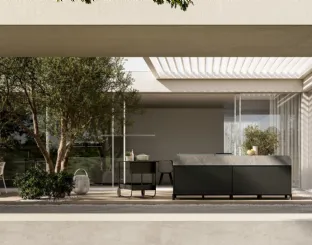 Modern outdoor kitchen in aluminum Aura 01 by Arredo3