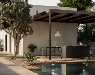 Modern outdoor aluminum kitchen Aura 03 by Arredo3.