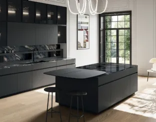 Modern Kitchen with Glass 03 Island by Arredo3