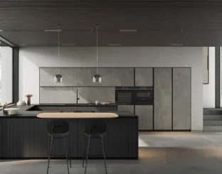 Modern Kitchen with Glass 04 Peninsula by Arredo3