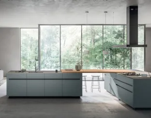 Modern kitchen with double Glass island 2|0 01 by Arredo3.