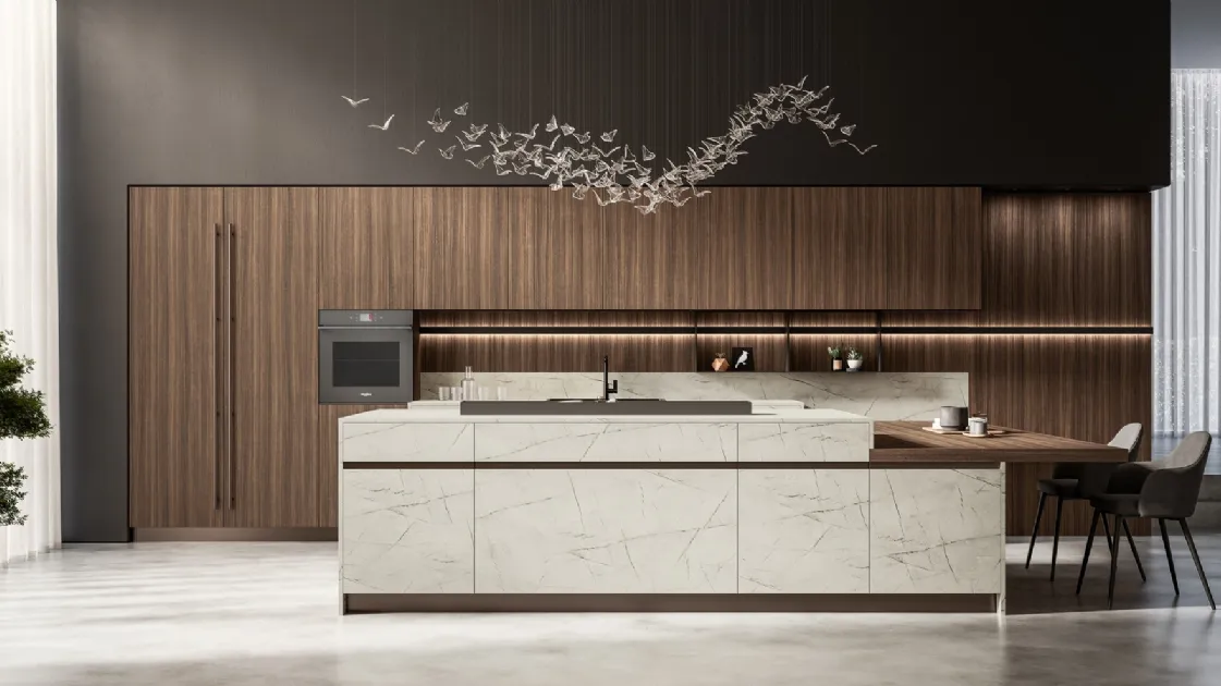 Modern Kitchen with Kalì 02 Island by Arredo3