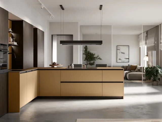 Modern Kitchen with Kalì 10 peninsula by Arredo3