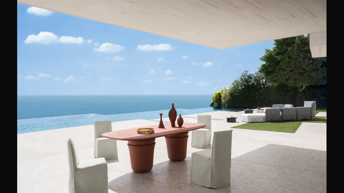 Kasane terracotta table by Gervasoni.